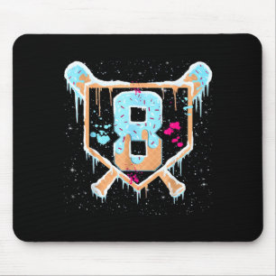 Baseball 8 Year Old Ice Cream Drip 8th Birthday Bo Mouse Mat