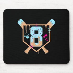 Baseball 8 Year Old Ice Cream Drip 8th Birthday Bo Mouse Mat