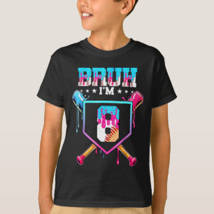 Baseball 8 Year Old Ice Cream Drip 8th Birthday Bo T-Shirt
