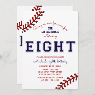 Baseball 8th Birthday Invitation