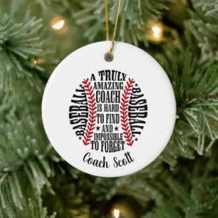 baseball a truly amazing coach is hard to find ceramic tree decoration