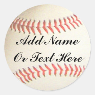 BASEBALL ADD NAME OR TEXT HERE-STICKER CLASSIC ROUND STICKER
