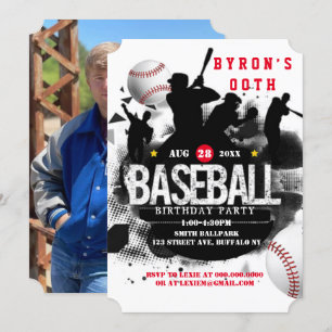 Baseball Add Photo Birthday Party