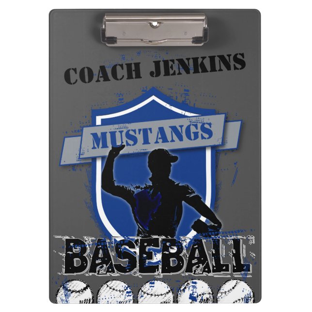 Baseball Add Your Own Name Clip Board (Front)