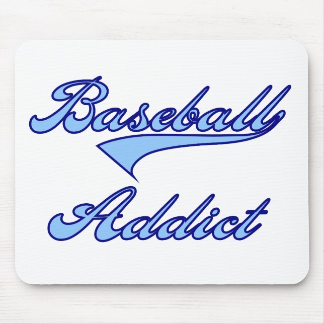 Baseball Addict Blue Mouse Mat (Front)