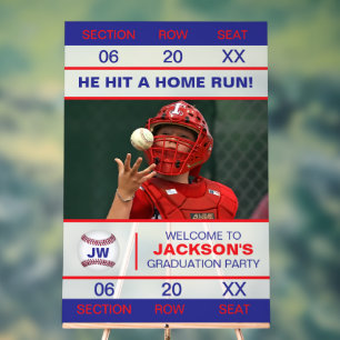 Baseball Admission Ticket Graduate Acrylic Sign
