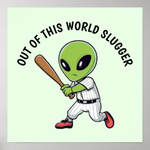 Baseball Alien Poster