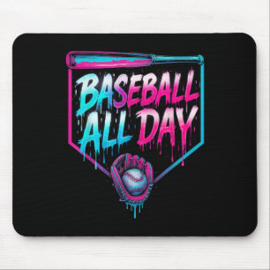 Baseball All Day Ice Cream Dripping Baseball Home Mouse Mat