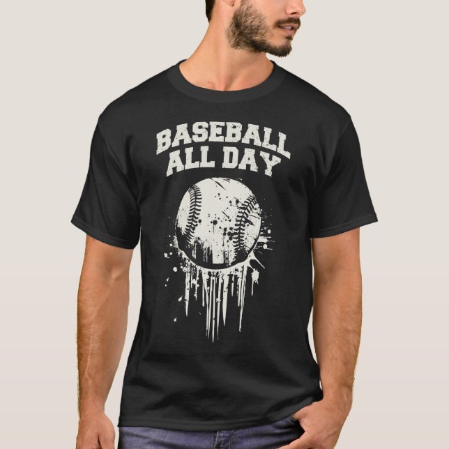 Baseball All Day T-Shirt (Front)