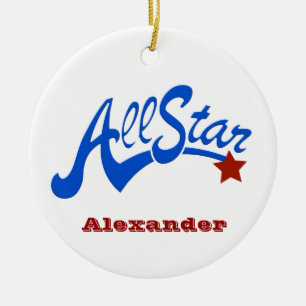 Baseball All Star Ceramic Tree Decoration