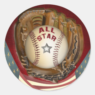 Baseball All Star Classic Round Sticker