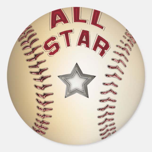 Baseball All Star Classic Round Sticker (Front)