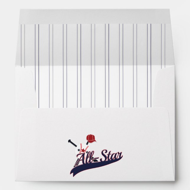 Baseball ALL-STAR Sports Custom Personalised Envelope (Back (Bottom))