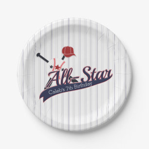 Baseball ALL-STAR Sports Custom Personalised Paper Plate