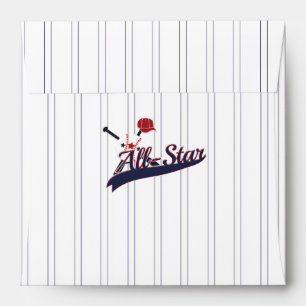 Baseball ALL-STAR Sports Party Invitation Envelopes