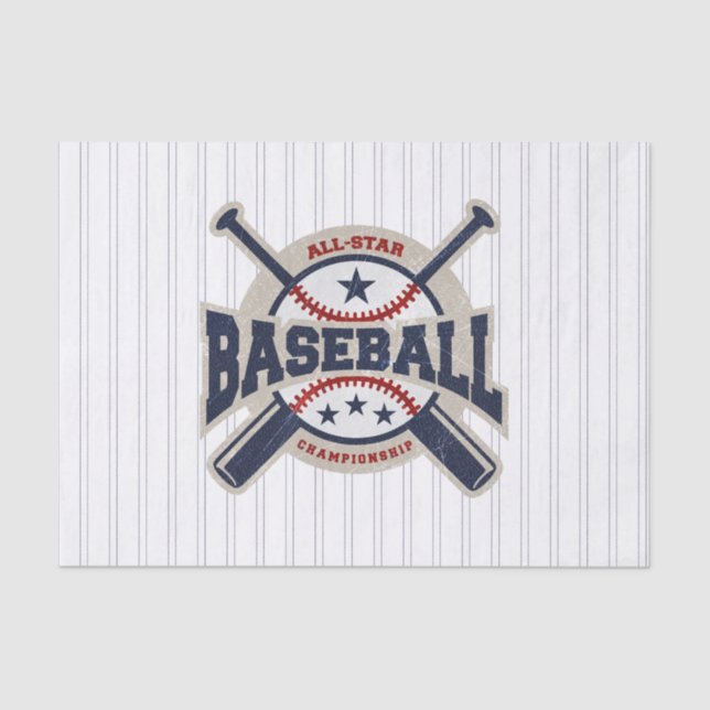 Baseball All Star Team Sport Birthday Party Tissue Paper (Front)