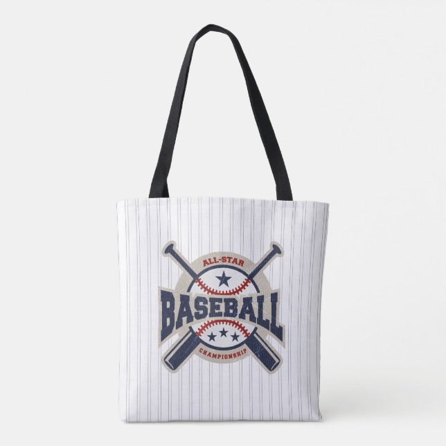 Baseball All Star Team Sport Birthday Party Tote Bag (Back)