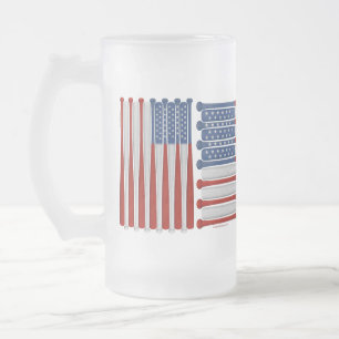 Baseball America (USA) Frosted Glass Beer Mug