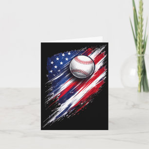 Baseball american flag boys girls men women fans  card
