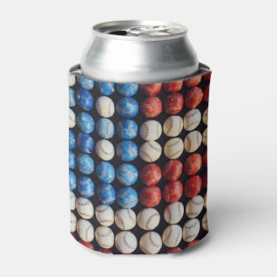 Baseball American Flag Can Cooler