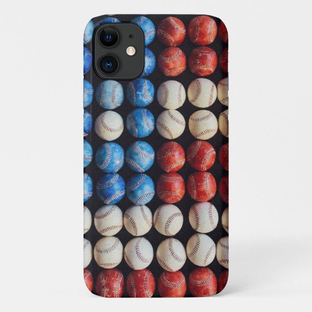 Baseball American Flag Case-Mate iPhone Case (Back)