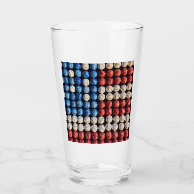 Baseball American Flag Glass (Front)