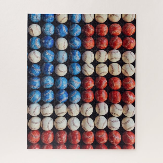 Baseball American Flag Jigsaw Puzzle (Vertical)