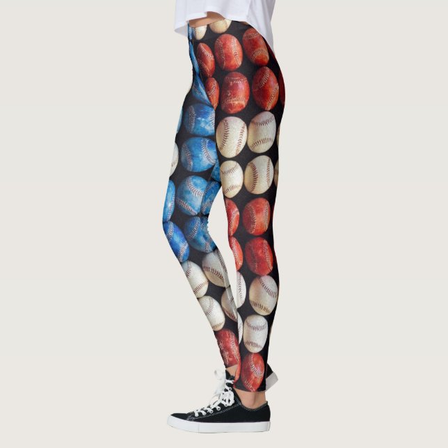 Baseball American Flag Leggings (Left)