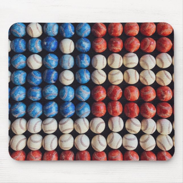 Baseball American Flag Mouse Mat (Front)