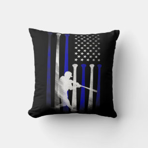 Baseball American Flag Player Flag, Dad, Mom, Kid Cushion