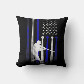 Baseball American Flag Player Flag, Dad, Mom, Kid Cushion