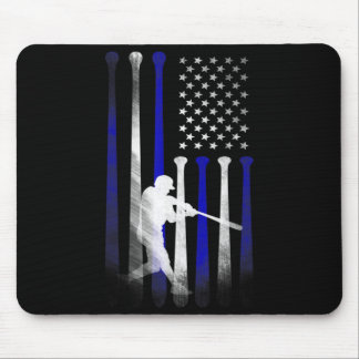 Baseball American Flag Player Flag, Dad, Mum, Kid  Mouse Mat