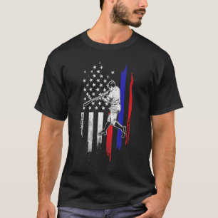 Baseball American Flag USA 4th Of July T-Shirt