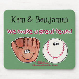 Baseball and Baseball Glove Team Mouse Mat