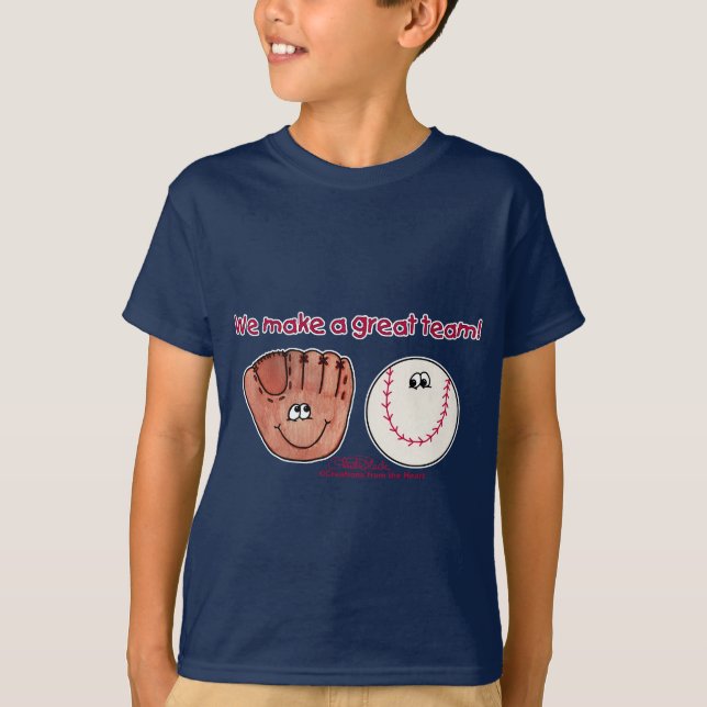 Baseball and Baseball Glove Team T-Shirt (Front)
