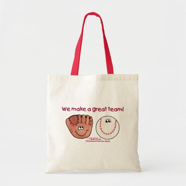 Baseball and Baseball Glove Team Tote Bag (Front)