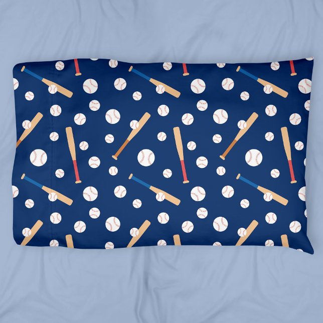 Baseball and Bat Sports Pattern Pillowcase (Creator Uploaded)