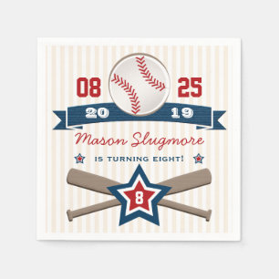 BASEBALL AND BATS BIRTHDAY NAPKIN