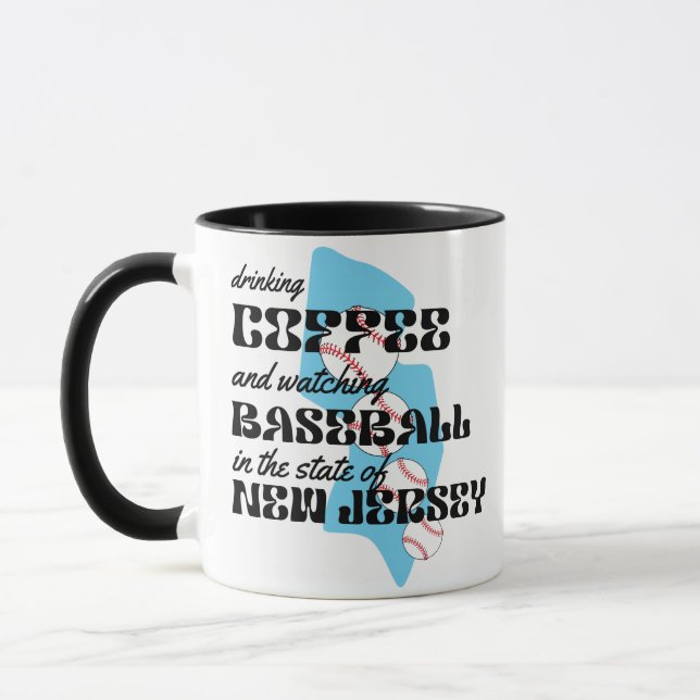 Baseball and Coffee in New Jersey  Mug (Left)
