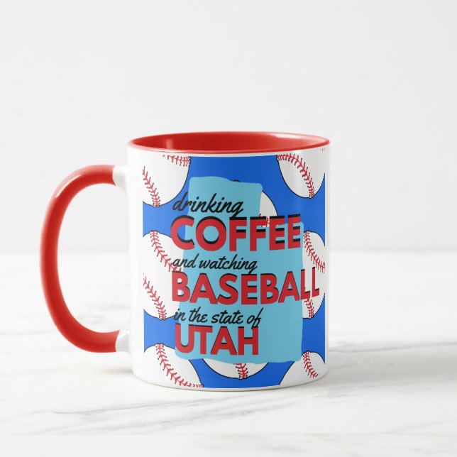 Baseball and Coffee in Utah Mug (Left)