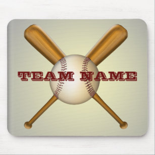 Baseball and Crossed Bats Customisable Mouse Mat