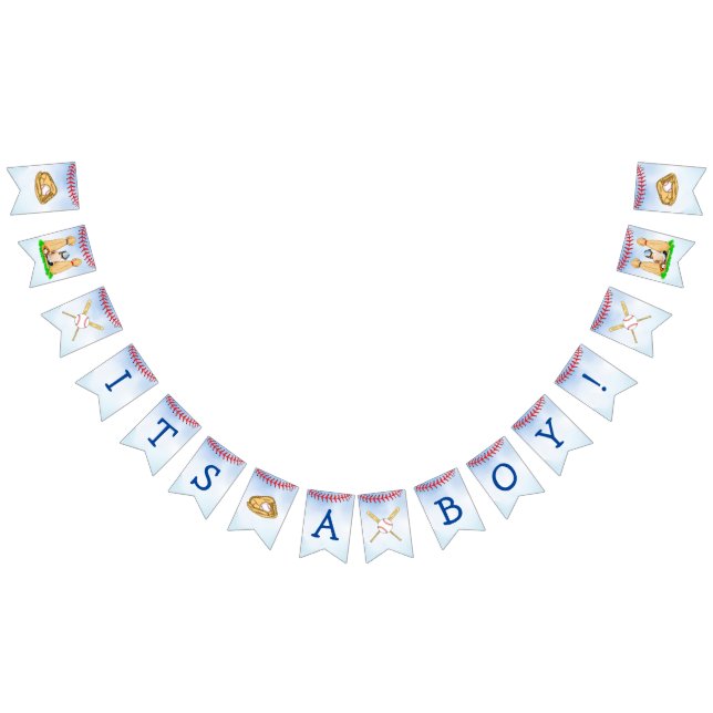 Baseball and Dogs Themed Boy's Baby Shower  Bunting (All)