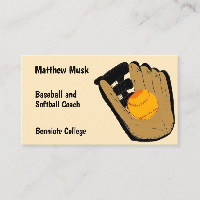 Baseball and Glove Business Card (Front)