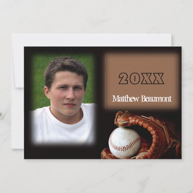 Baseball and Glove Graduation Announcement (Front)