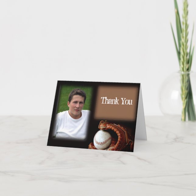 Baseball and Glove Graduation Thank You card (Front)