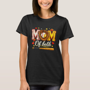 Baseball and Softball Mum of Both Heart Stars Tee