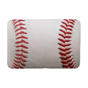 Baseball and Softball Red Stitching Bath Mat