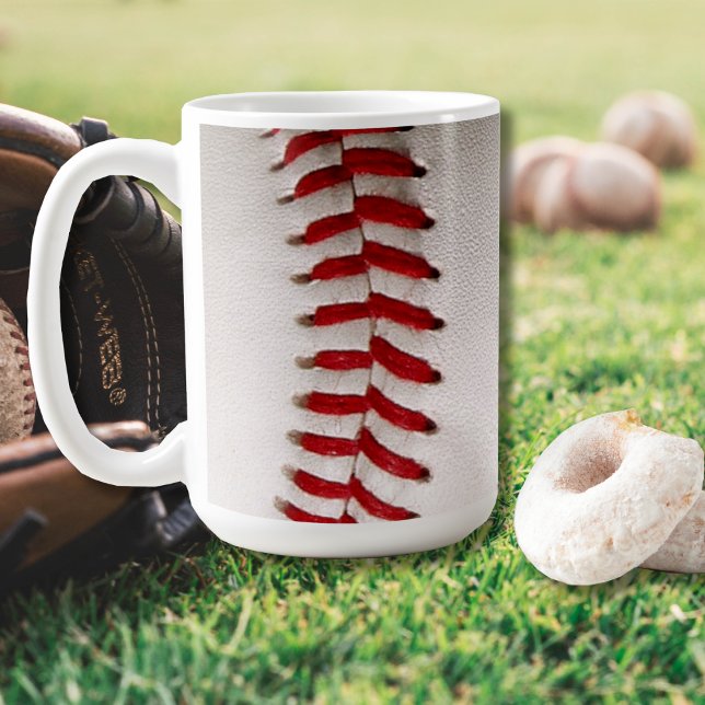 Baseball and Softball Red Stitching Coffee Mug (Creator Uploaded)