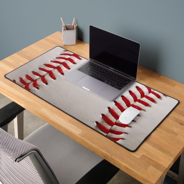 Baseball and Softball Red Stitching Desk Mat (Office 2)
