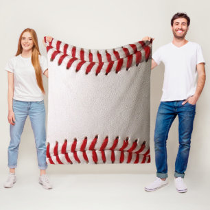 Baseball and Softball Red Stitching Fleece Blanket